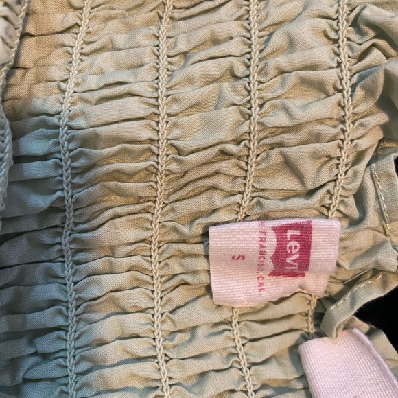 Levi’s lime green and coral short-sleeved cropped shirts sz s - Picture 2 of 6